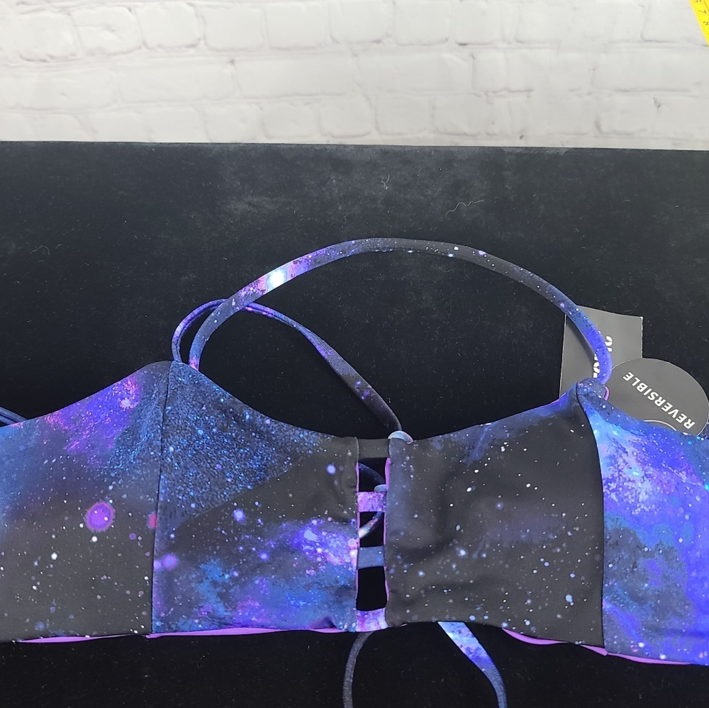 Midnight Hour Galaxy Strappy Swim top Sz Sm